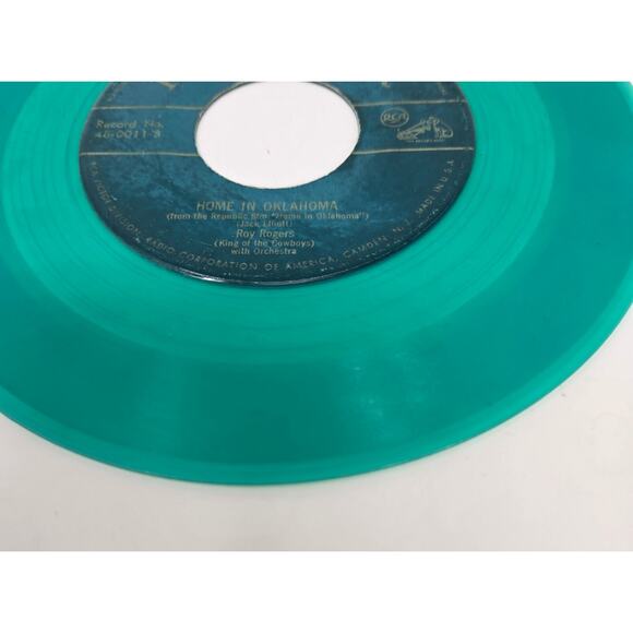 Roy Rogers 7" A Gay Ranchero / Home In Oklahoma RCA Victor 48-0011-8 Green Wax - Picture 4 of 13